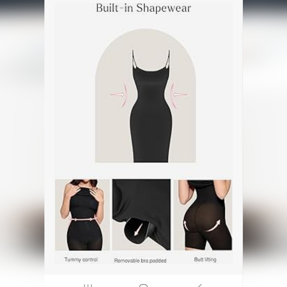 Elegant Black Maxi Dress With Built In Shapewear NWT - Picture 3 of 16